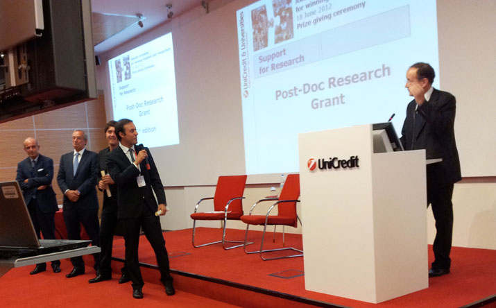 un momento della premiazione Unicredit