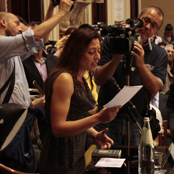 l&rsquo;attrice Rita Atzeri  (foto ic unicaweb)