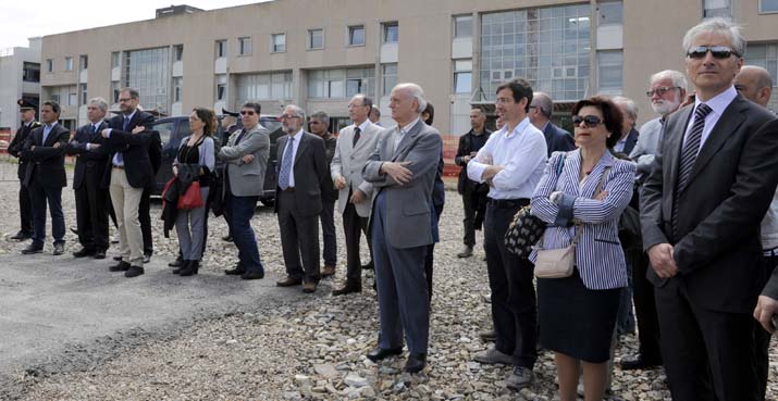 23 maggio 2014 - Cerimonia di posa della prima pietra del nuovo complesso universitario nella Cittadella di Monserrato (foto: Francesco Cogotti)