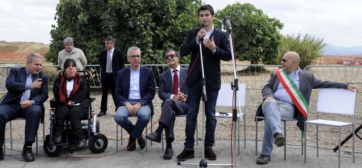 23 maggio 2014 - Cerimonia di posa della prima pietra del nuovo complesso universitario nella Cittadella di Monserrato (foto: Francesco Cogotti)