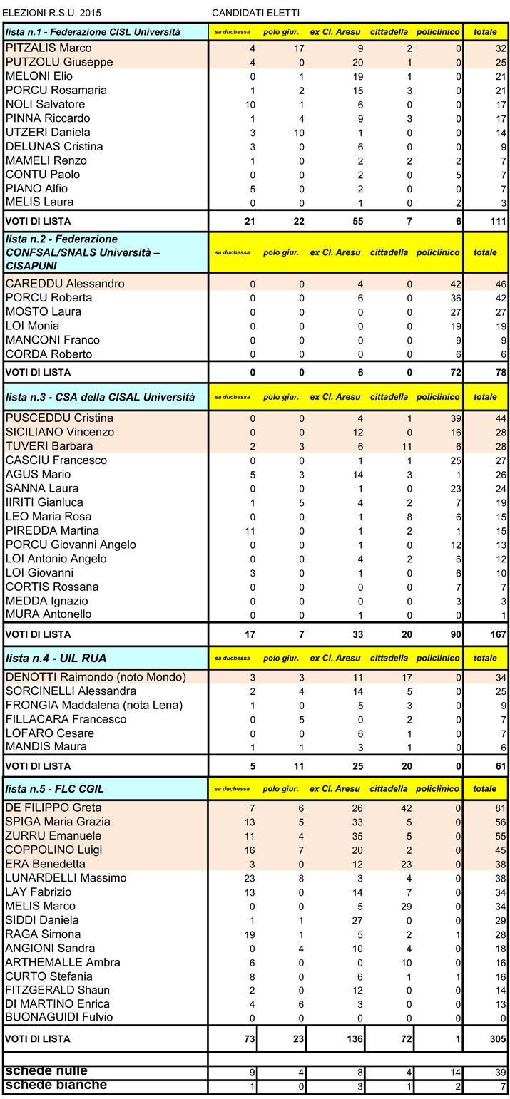 clicca per la sezione ELEZIONI RSU di Unica.it