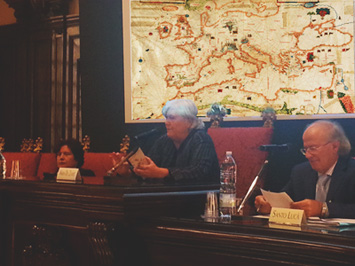 da sinistra: la professoressa Luisa D'Arienzo, il rettore di Cagliari Maria Del Zompo e il Presidente dell&rsquo;Associazione Italiana prof. Santo Luca (Tor Vergata)