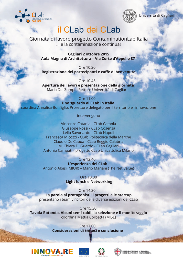 Il CLab dei CLab - clicca sull’immagine per il programma del 2 ottobre 2015 a Cagliari