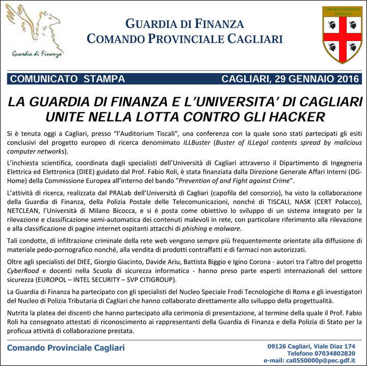 CLICCA PER IL COMUNICATO STAMPA