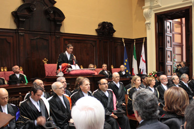 3 dicembre 2009 - il rettore giovanni melis durante la sua relazione