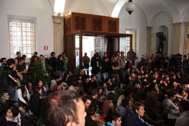 18 maggio 2010 - manifestazione in rettorato contro il decreto Gelmini