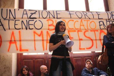 18 maggio 2010 - manifestazione in rettorato contro il decreto Gelmini