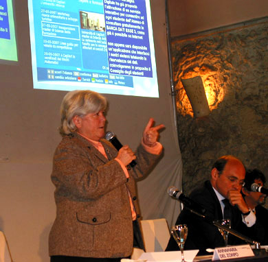 Cagliari, 20 aprile 2007 - intervento di Maria Del Zompo al convegno Sardegna Digitale (foto: IC - ufficio stampa e web)