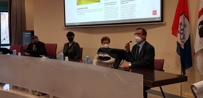 Da destra: Antonello Mura, Alessandra Carucci, Roksolana Vasyliuk e Francesco Mola
