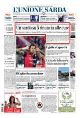 La prima pagina dell'Unione Sarda del 10 giugno 2023