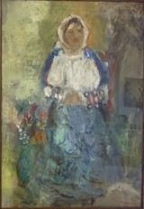 Una delle opere di Manca donate al MUACC (Donna in costume, 1971)