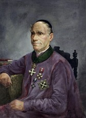 Giovanni Spano (Ritratto del Canonico, olio su tela, 90&times;70 cm, Palazzo del Rettorato, Ufficio del Magnifico Rettore)