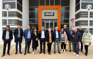 Sfax, 250 km da Tunisi, Istituto tecnologia - Foto di gruppo in occasione della prima giornata di incontro , marted&igrave; 22 novembre, della delegazione dell'Universit&agrave; Cagliari con docenti e autorit&agrave; locali per il Progetto Techlog