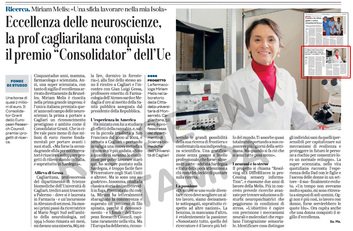 L'articolo dell'Unione Sarda dedicato alla studiosa dell'Universit&agrave; di Cagliari