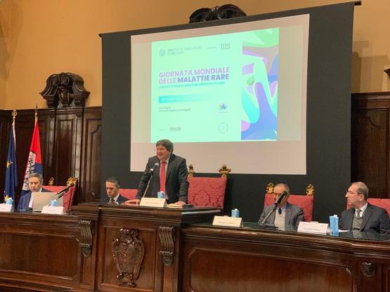 Cagliari, 28 febbraio 2023. Da sinistra: Salvatore Savasta. Luca Saba, Francesco Mola, Giorgio La Nasa, Vassilios Fanos