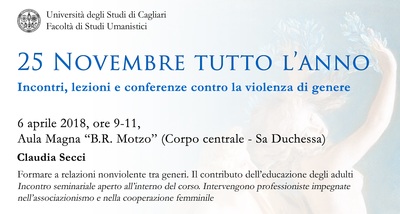 "Formare a relazioni nonviolente tra generi": il nuovo incontro dell'iniziativa "25 novembre tutto l'anno"