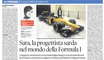 L'intervista di Claudio Zoccheddu a Sara Cabitza, su La Nuova Sardegna di oggi.