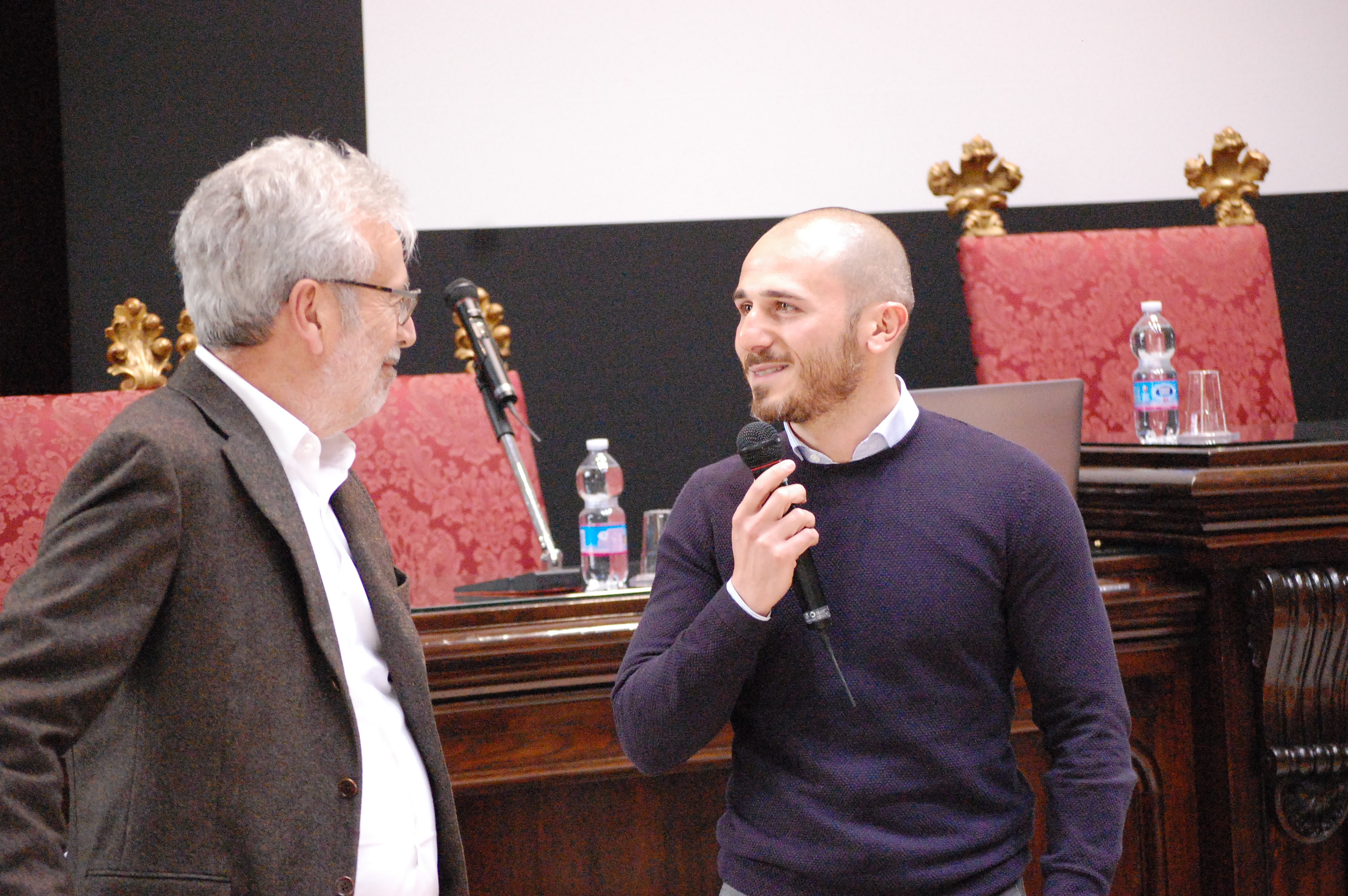 Mauro Mura e Roberto Pireddu (responsabile del progetto UniCa per l'Etica)