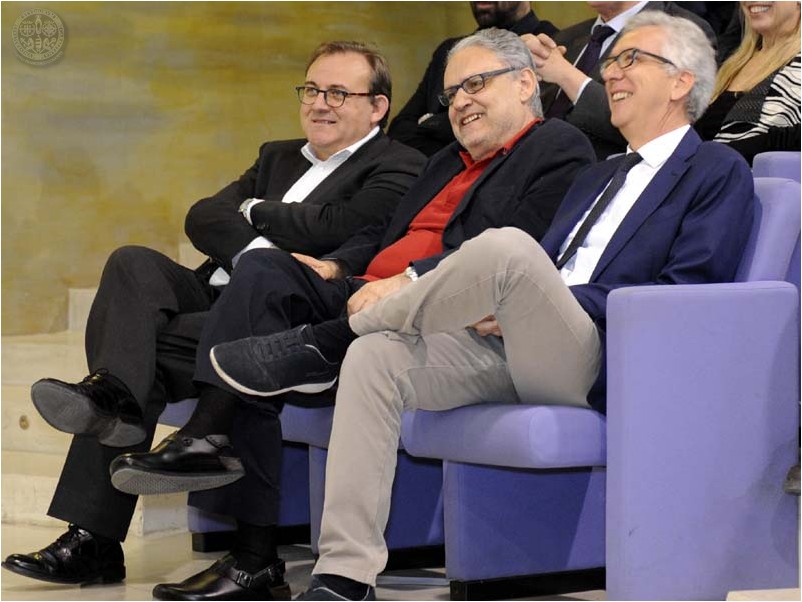 CEV, in prima fila il Presidente di Medicina e Chirurgia Gabriele Finco, il Prorettore Pietro Ciarlo, il Presidente della Regione Francesco Pigliaru