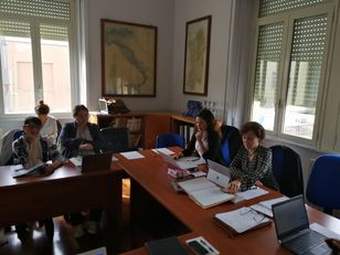 Lavori programmatici per il GrrinPort. la prima da destra &egrave; Alessandra Carucci, responsabile scientifica del progetto