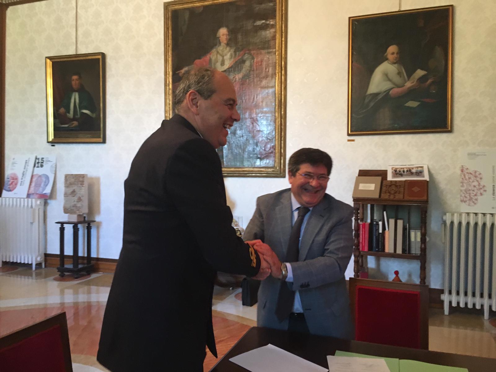 Le immagini della firma dell'accordo con l'Istituto Idrografico della Marina Militare, in Rettorato