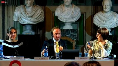Da sinistra, Anna Meldolesi, Edward Wild e Chiara Zuccato