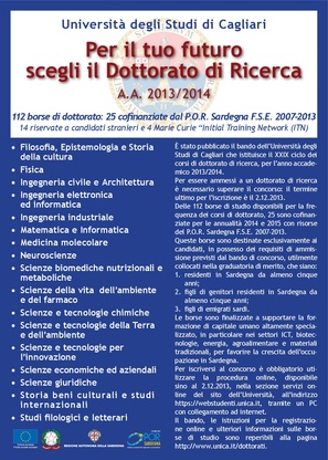 Locandina corsi di dottorato - XXIX ciclo