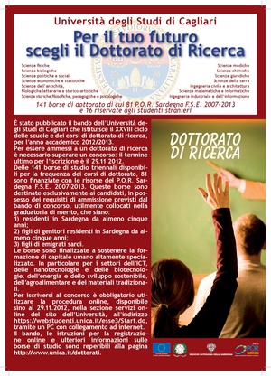 Locandina corsi di dottorato - XXVIII ciclo