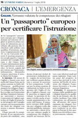 L'UNIONE SARDA - L'articolo a pagina 16 di domenica 1 luglio 2018