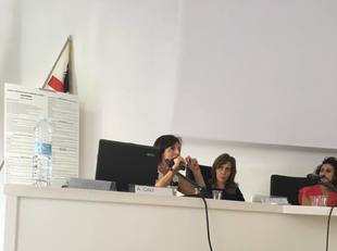 Anna Cau e Rita Pilia, all'apertura dell'ultima giornata della Summer School