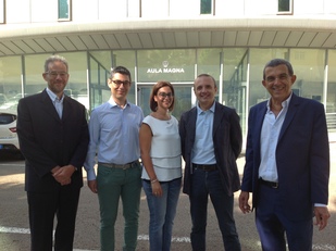 Il gruppo di lavoro "List port". Da sinistra, Roberto Baccoli,  Federico Sollai,  Fabiola Nucifora, Gianfranco Fancello e Paolo Fadda