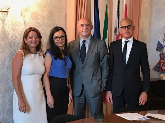 Intesa proficua. Da sinistra, Ginevra Balletto, Maria Chiara di Guardo, Fabio Bandirali e Giovanni Giacobone