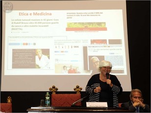 L'intervento del Rettore in Aula magna durante la cerimonia di premiazione