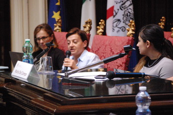 Rosanna Mura, Presidente della Commissione Pari Opportunit&agrave; del Comune di Cagliari, tra Alessandra Orr&ugrave; e Alessandra Argiolas
