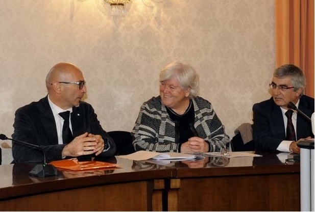 Il Direttore USR Francesco Feliziani, il Rettore Maria Del Zompo e il sindaco di Maracalagonis Mario Fadda