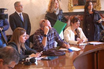 Giornalisti durante la conferenza stampa