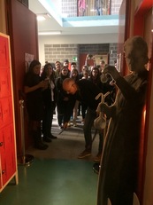Monserrato. Una fase dell'inaugurazione dell'aula dedicata alla scienziata polacco-francese