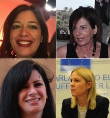 Le quattro protagoniste della tavola rotonda: dall'alto in senso orario, Adrianna Cammi, Anna Cau, Anna Piras e Anna Gardu