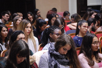 Gli studenti in Aula magna