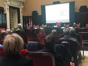 Il Rettore Maria Del Zompo durante l'intervento in Aula magna