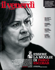 La copertina del numero de "Il venerd&igrave;" di Repubblica richiama con grande evidenza l'intervista di Gabriella Saba con la vedova di Pablo Escobar