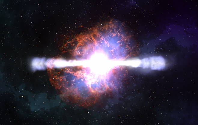 Rappresentazione artistica di un GRB (NASA/Dana Berry/Skyworks Digital)