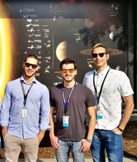 Los Angeles. Da sinistra, Matteo Arricca con Christian Sarritzu e Pietro Milillo