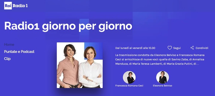 Il sito della trasmissione su Raiplay
