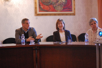 Giovanni De Giudici, Fabrizia Biggio (Dirigente della Direzione del Personale dell'Ateneo, presente all'incontro in sostituzione del Direttore Generale), Rosa Cidu