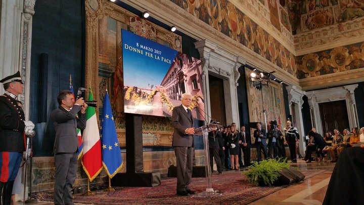 Un momento della cerimonia al Quirinale