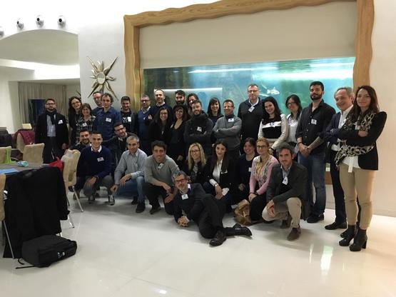 Arbatax. Il team di Contamination Bootcamp durante i lavori in corso all'Hotel La Bitta