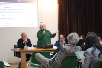L'intervento del Rettore Maria Del Zompo ai lavori