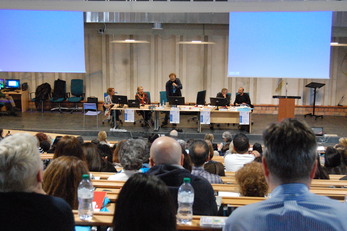 Un'altra immagine dell'Aula Capitini durante i lavori