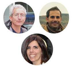In alto, da sinistra, Giorgio Querzoli,Simone Ferrari e Maria Grazia Badas